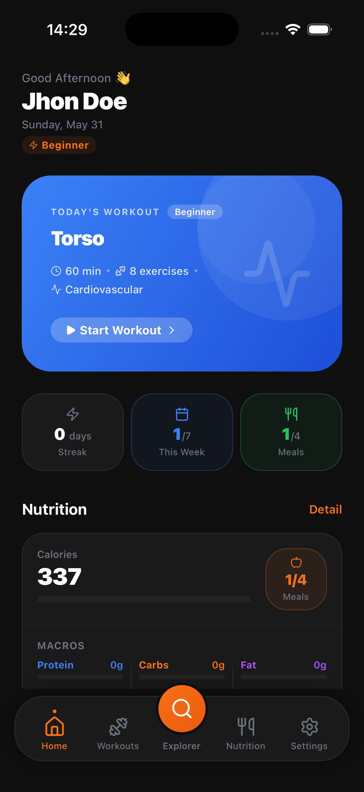 Home Dashboard